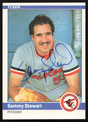 Sammy Stewart Autographed 1984 Fleer Card #22 Baltimore Orioles SKU #263970