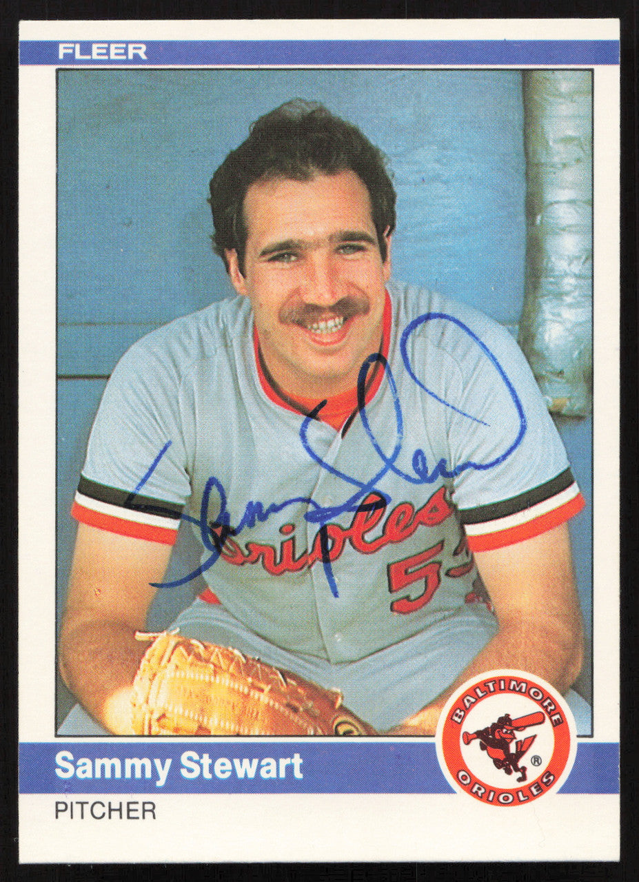 Sammy Stewart Autographed 1984 Fleer Card #22 Baltimore Orioles SKU #263970