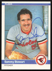 Sammy Stewart Autographed 1984 Fleer Card #22 Baltimore Orioles SKU #263971