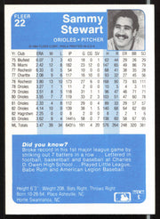 Sammy Stewart Autographed 1984 Fleer Card #22 Baltimore Orioles SKU #263971