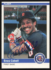 Enos Cabell Autographed 1984 Fleer Card #79 Detroit Tigers SKU #263972