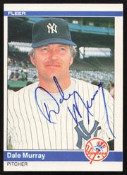 Dale Murray Autographed 1984 Fleer Card #134 New York Yankees SKU #263975