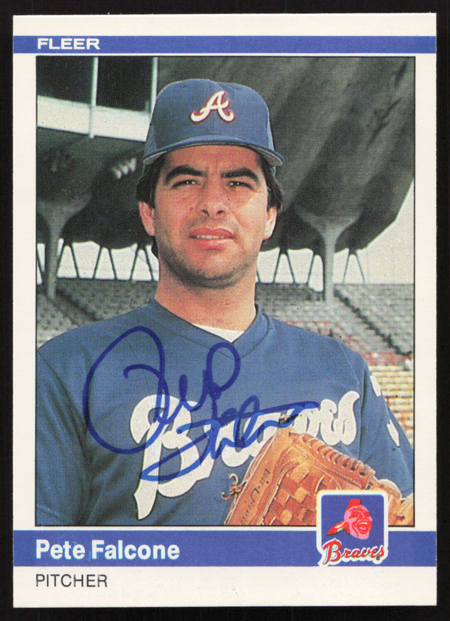 Pete Falcone Autographed 1984 Fleer Card #177 Atlanta Braves SKU #263976