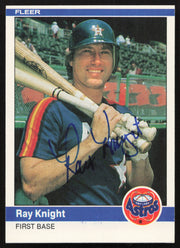 Ray Knight Autographed 1984 Fleer Card #229 Houston Astros SKU #263979