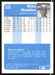 Mike Madden Autographed 1984 Fleer Card #232 Houston Astros SKU #263981