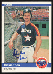 Dickie Thon Autographed 1984 Fleer Card #243 Houston Astros SKU #263982