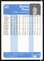 Dickie Thon Autographed 1984 Fleer Card #243 Houston Astros SKU #263982
