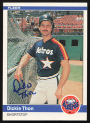 Dickie Thon Autographed 1984 Fleer Card #243 Houston Astros SKU #263983
