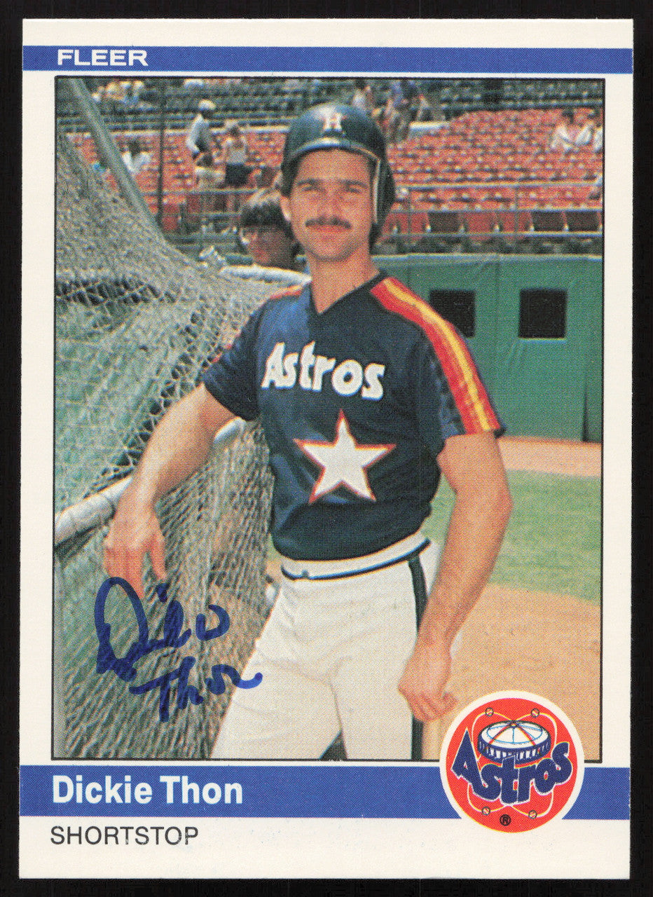 Dickie Thon Autographed 1984 Fleer Card #243 Houston Astros SKU #263983