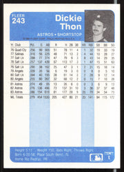 Dickie Thon Autographed 1984 Fleer Card #243 Houston Astros SKU #263983