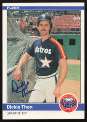 Dickie Thon Autographed 1984 Fleer Card #243 Houston Astros SKU #263984