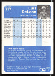 Luis DeLeon Autographed 1984 Fleer Card #297 San Diego Padres SKU #263985