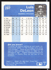 Luis DeLeon Autographed 1984 Fleer Card #297 San Diego Padres SKU #263987