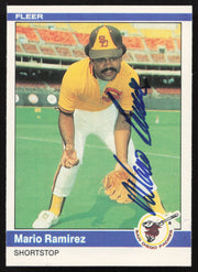 Mario Ramirez Autographed 1984 Fleer Card #309 San Diego Padres SKU #263988