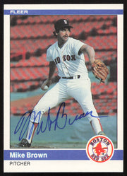Mike Brown Autographed 1984 Fleer Card #394 Boston Red Sox SKU #263989