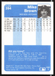 Mike Brown Autographed 1984 Fleer Card #394 Boston Red Sox SKU #263989