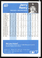 Jerry Remy Autographed 1984 Fleer Card #407 Boston Red Sox SKU #263991