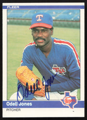 Odell Jones Autographed 1984 Fleer Card #421 Texas Rangers SKU #263992