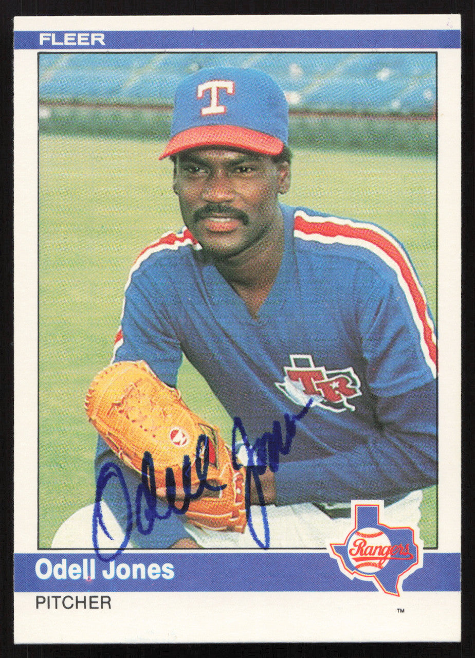 Odell Jones Autographed 1984 Fleer Card #421 Texas Rangers SKU #263992