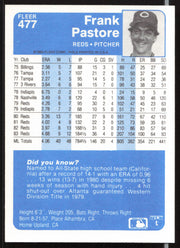 Frank Pastore Autographed 1984 Fleer Card #477 Cincinnati Reds SKU #263994
