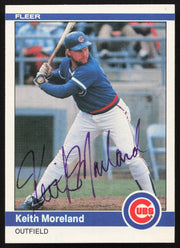 Keith Moreland Autographed 1984 Fleer Card #499 Chicago Cubs SKU #263995