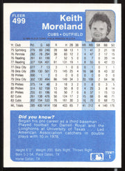 Keith Moreland Autographed 1984 Fleer Card #499 Chicago Cubs SKU #263995