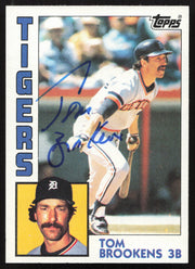 Tom Brookens Autographed 1984 Topps Card #14 Detroit Tigers SKU #263998