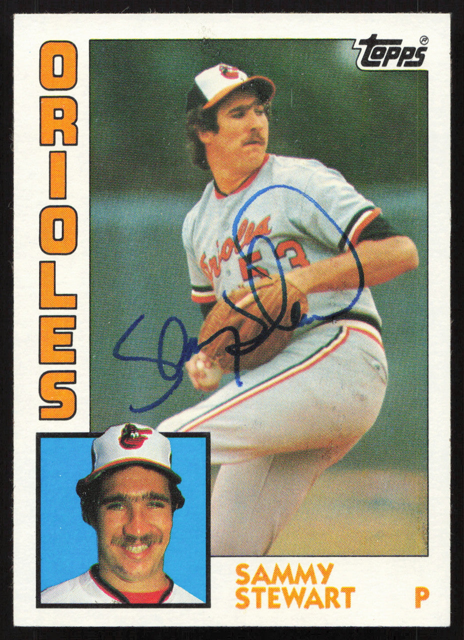Sammy Stewart Autographed 1984 Topps Card #59 Baltimore Orioles SKU #264004