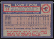 Sammy Stewart Autographed 1984 Topps Card #59 Baltimore Orioles SKU #264004
