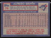 Alfredo Griffin Autographed 1984 Topps Card #76 Toronto Blue Jays SKU #264005