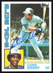 Lloyd Moseby Autographed 1984 Topps Card #92 Toronto Blue Jays SKU #264009
