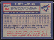 Lloyd Moseby Autographed 1984 Topps Card #92 Toronto Blue Jays SKU #264009