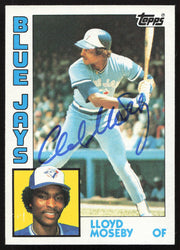 Lloyd Moseby Autographed 1984 Topps Card #92 Toronto Blue Jays SKU #264011