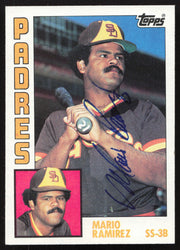 Mario Ramirez Autographed 1984 Topps Card #94 San Diego Padres SKU #264013
