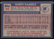 Mario Ramirez Autographed 1984 Topps Card #94 San Diego Padres SKU #264013