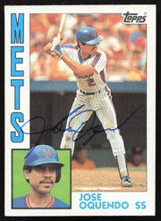 Jose Oquendo Autographed 1984 Topps Card #208 New York Mets SKU #264022