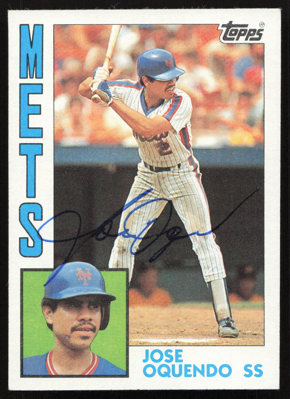 Jose Oquendo Autographed 1984 Topps Card #208 New York Mets SKU #264022