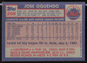 Jose Oquendo Autographed 1984 Topps Card #208 New York Mets SKU #264022