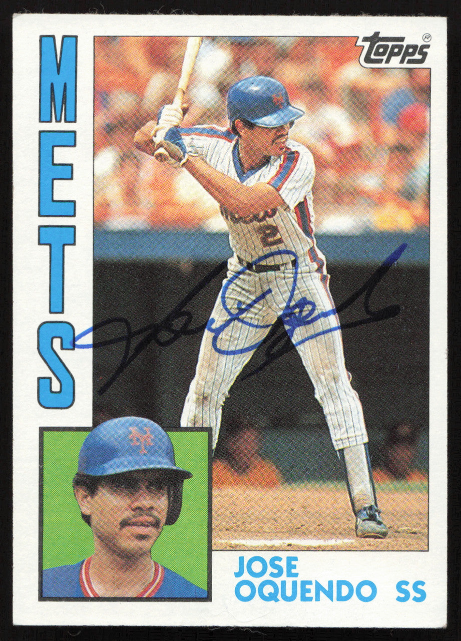 Jose Oquendo Autographed 1984 Topps Card #208 New York Mets SKU #264023