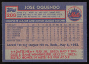 Jose Oquendo Autographed 1984 Topps Card #208 New York Mets SKU #264023