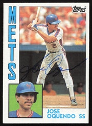 Jose Oquendo Autographed 1984 Topps Card #208 New York Mets SKU #264024