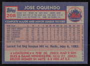 Jose Oquendo Autographed 1984 Topps Card #208 New York Mets SKU #264024