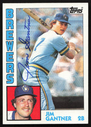 Jim Gantner Autographed 1984 Topps Card #298 Milwaukee Brewers SKU #264034