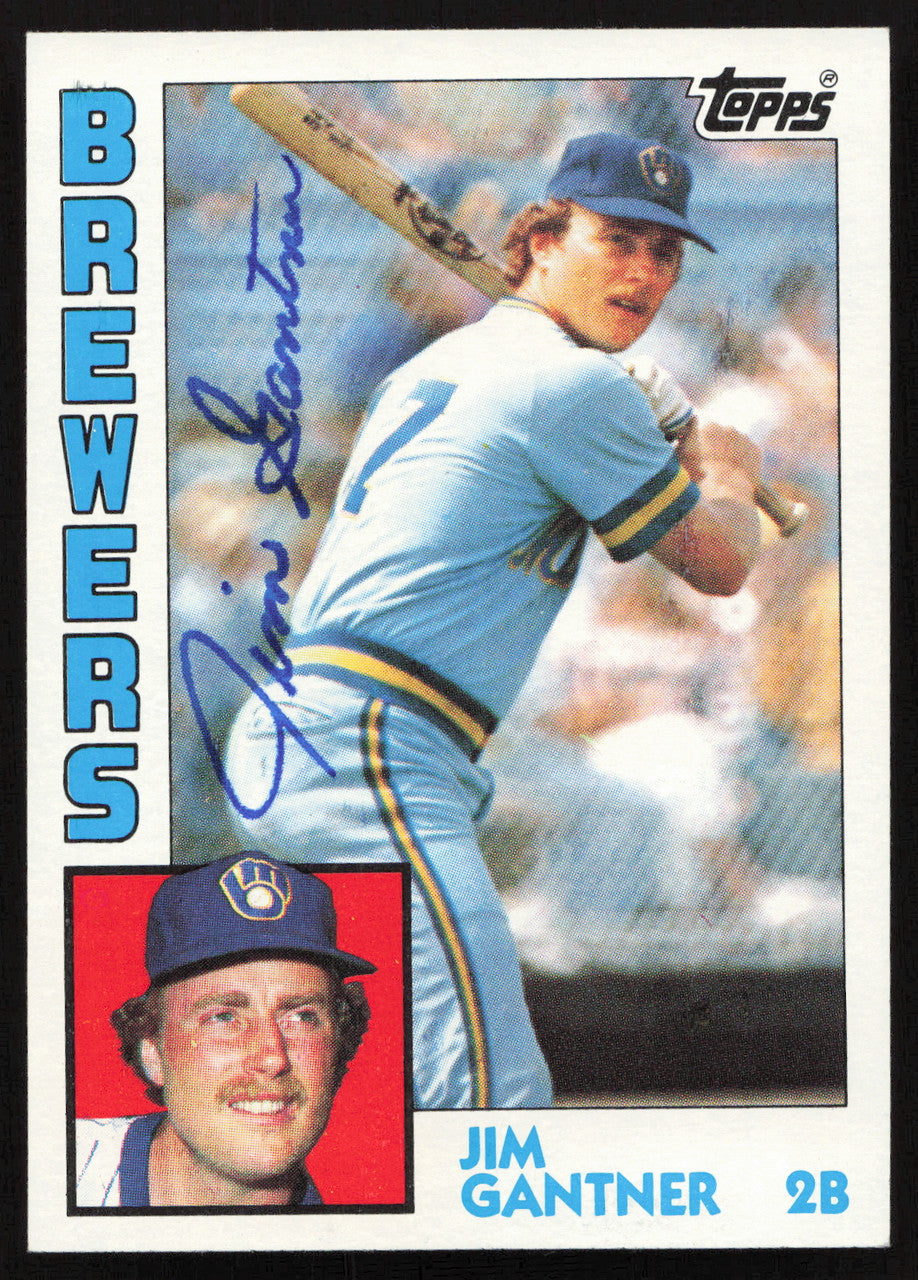 Jim Gantner Autographed 1984 Topps Card #298 Milwaukee Brewers SKU #264034