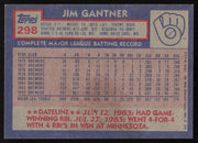 Jim Gantner Autographed 1984 Topps Card #298 Milwaukee Brewers SKU #264034
