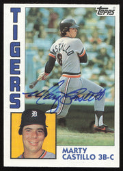 Marty Castillo Autographed 1984 Topps Card #303 Detroit Tigers SKU #264035