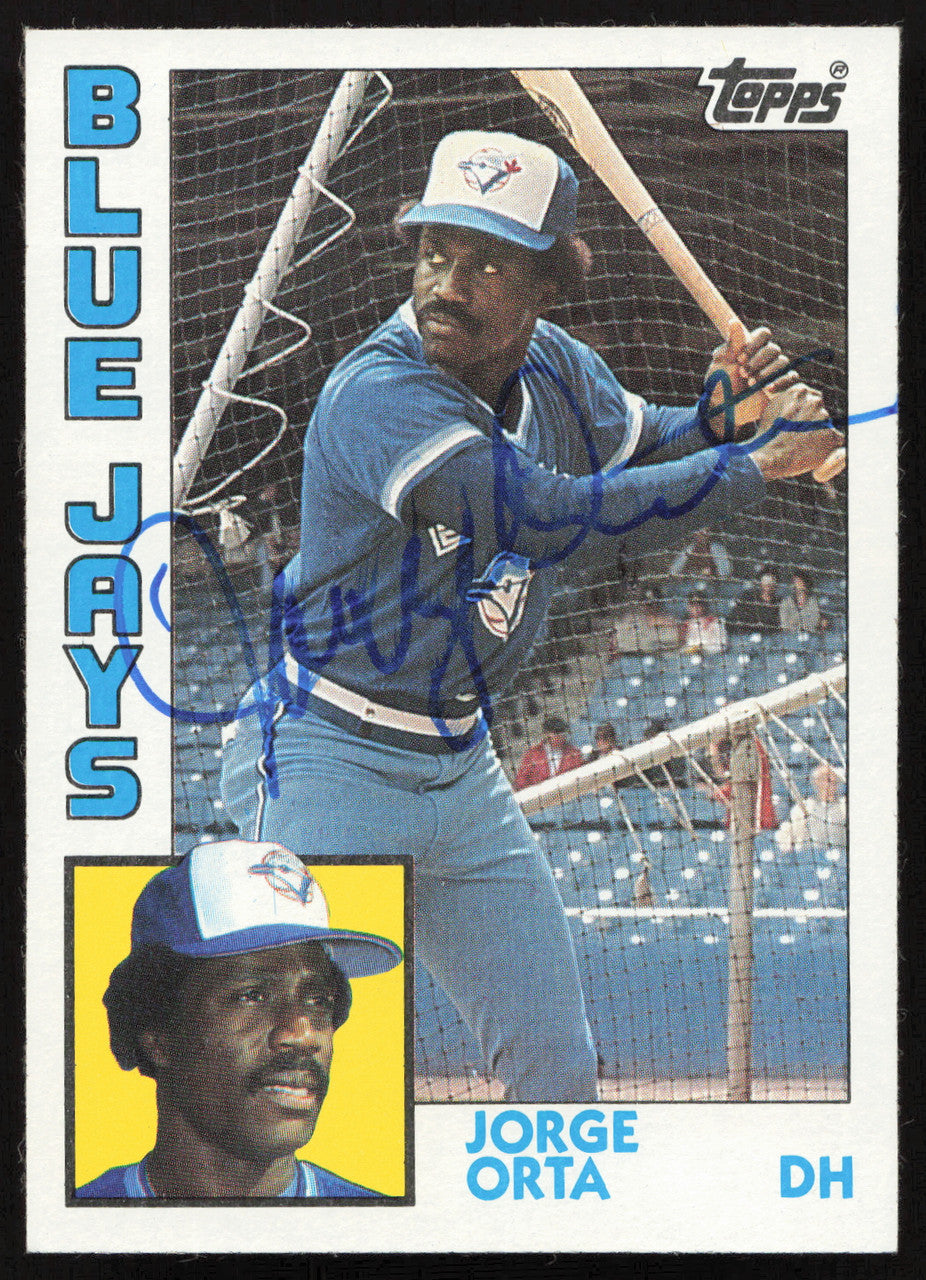 Jorge Orta Autographed 1984 Topps Card #312 Toronto Blue Jays SKU #264036
