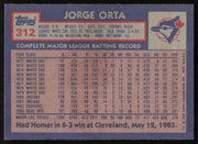 Jorge Orta Autographed 1984 Topps Card #312 Toronto Blue Jays SKU #264036