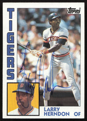 Larry Herndon Autographed 1984 Topps Card #333 Detroit Tigers SKU #264038