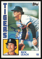 Rick Leach Autographed 1984 Topps Card #427 Detroit Tigers SKU #264042